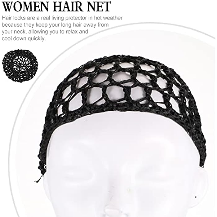 Minkissy 4-Pack Mesh Crochet Hair Net, Black, Soft & Breathable, One Size Fits Most, Ideal for Sleeping, Reading, Working & Exercising - Image 4